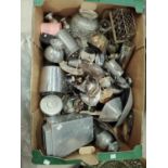 A collection of Pewter and other various items of metal ware including pint mugs etc