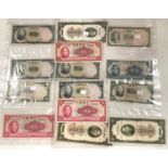 China:  a collection of 14 banknotes dated between 1930 and 1940