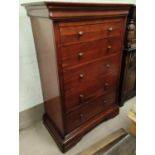 A "Multiyork" style stained cherrywood 6 ht chest of drawers, width 90cm