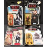 Four Star Wars Return of the Jedi figures:  Prune Face Tri-logo, Palitoy General Mills, blister pack