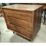 A vintage Stag C-Range chest of three drawers with ebonised legs