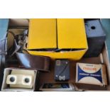 A selection of box cameras/slide viewers etc