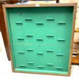 A brass framed display case 90 x 70cm and a mahogany cabinet