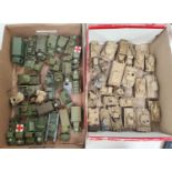 A good collection of painted plastic military table top miniatures, Allied tanks and vehicles