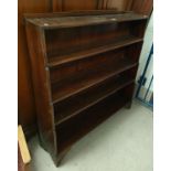 A large early 20th century 4 height waterfall bookcase, length 114cm