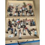 A collection of Del Prado figures, unboxed including Napoleon, Nelson, flag bearers etc 31 in total