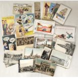 GUINNESS POSTCARDS, set B, 6 cards, various cartoon cards etc; a selection of overseas postcards