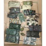 A collection of various camouflaged military tanks metal and plastic 1:72 scale