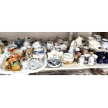 A large collection of decorative china including large Whimsies, crested ware etc approx. 60 pieces