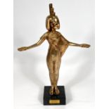 A modern limited edition figure of Isis in gilt metal, on marble plinth, with certificate, height
