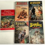 CAPTAIN W.E. JOHNS: Five first edition Biggles novels published by Hodder & Stoughton, 'Biggles