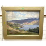 Byron Cooper (1850-1933):  Lake landscape with hills oil on canvas, signed, 44 x 60cm, framed