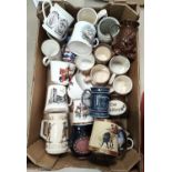 A selection of various commemorative cups, Royal and other subjects