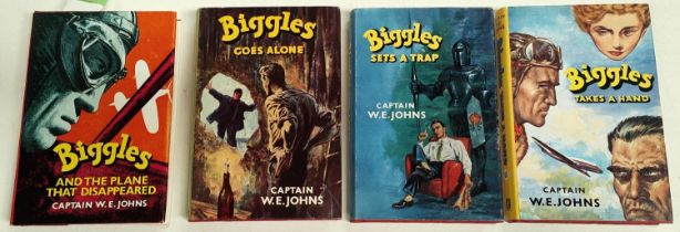 CAPTAIN W.E. JOHNS: Four first edition Biggles novels published by Hodder & Stoughton, 'Biggles