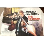 FILM POSTER: The Getaway (R- 1979) British Quad Film Poste Printed W. G. Berry, artwork by Arnaldo