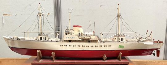 A large scratch built model of a German liner, two masts, Cap Domingo Hamburg, length 124cm