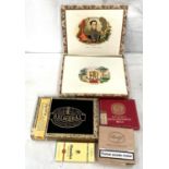 Various packs/part packs of cigars/cigarillos; a box of Bolivar Habana