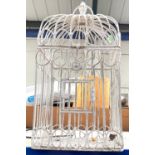 A decorative bird cage, other metalware etc