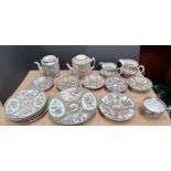 A large selection of Chinese Canton ware, teapots, dishes etc