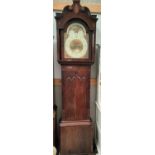 A North Country Sheraton period mahogany longcase clock, the hood with shell inlay, blind swan