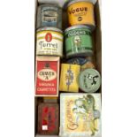 A collection of vintage tins, Ogdens and others