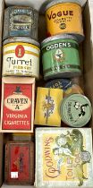 A collection of vintage tins, Ogdens and others