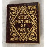 BIJOU PICTURE of PARTS: miniature book, maroon and gilt cover with 31 interior plates