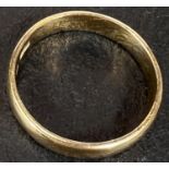 A 22 carat hallmarked gold wedding ring, size K, 4gm