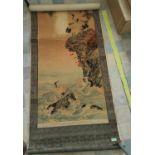 A Chinese scroll picture with Cranes etc