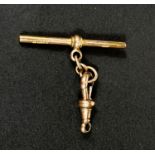 A 9 carat hallmarked gold watch chain, clip and bar, 6.5gm