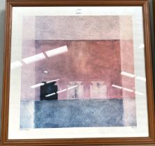 A Helen Bradley print of industrial scene and another in abstract style
