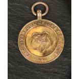 Liverpool Cricket League:  a 9 carat gold medallion, 1928, 4.8gm