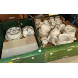 A Denby Gypsy mid 20th century stoneware tea service, tea, coffee and hot water pots, cups,