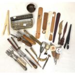 A selection of collectables:  glove stretchers; page turners; knives; etc.