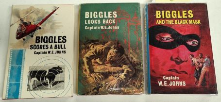 CAPTAIN W.E. JOHNS: three first edition Biggles novels published by Hodder & Stoughton, 'Biggles and