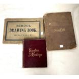A 19th century scrapbook containing photos, silhouettes etc; an album of art sketches after Louis