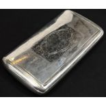 A plain rectangular snuff box with gilt interior, by Nathaniel Mills, Birmingham 1874, length 8cm