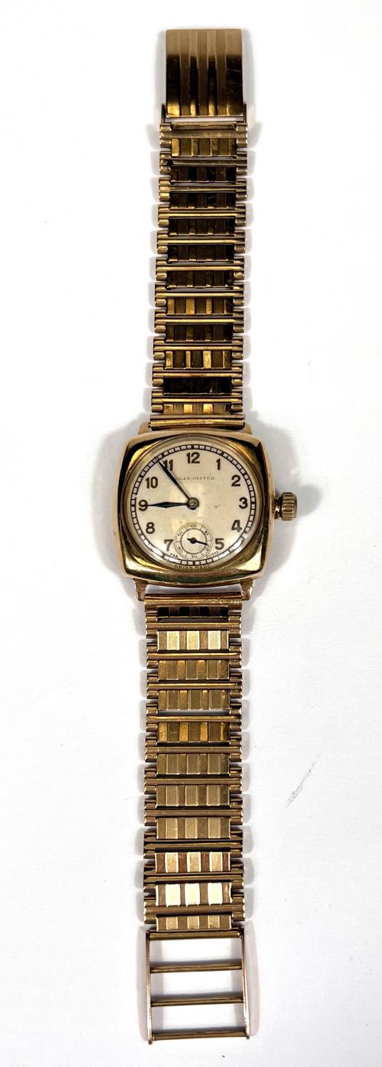 ROLEX: An Art Deco gold Rolex Oyster Wristwatch in 9ct gold case with 9ct gold strap, Arabic - Image 2 of 3