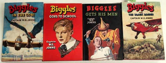 CAPTAIN W.E. JOHNS: Four first edition Biggles novels published by Hodder & Stoughton, 'Biggles