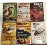 CAPTAIN W.E. JOHNS: Six The Children's Book Club Editions of Biggles Novels with variant covers, '