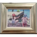 Anita McLaren:  Sea Gazing, oil on canvas, signed, 23 x 29cm, framed and glazed