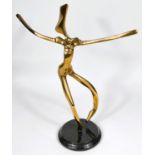 Modernist:  bronze figure of a dancing woman, unsigned, height 39cm