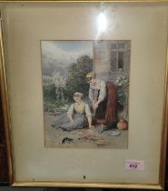 After Myles Birket Foster: two prints of Children playing