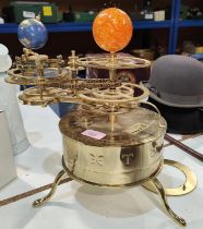 A brass Sun and Earth Orrery Tellurium, (in need of attention)