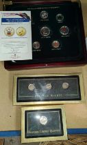 A boxed set of London Mint the Changing Faces of Britain's coinage Golden Edition three trays of