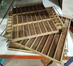 8 vintage wooden printers trays