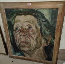 BRITISH 20th century, oil on board, portrait of a woman, 72 x 62 cm, framed