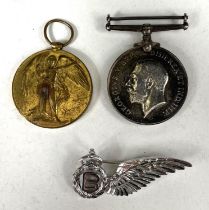 WWI war medal to 201450 PTE A. CROSSLEY Y & L R. and a Victory medal T- 329371 DRIVER G.C.PAYNE ASC: