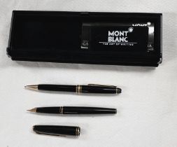 A Montblanc Fountain Pen, 14 carat nib, and a Ball Point in a box.