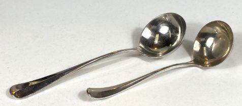 Two hallmarked silver ladles larger and smaller, Sheffield 1968, 1970 4.2oz